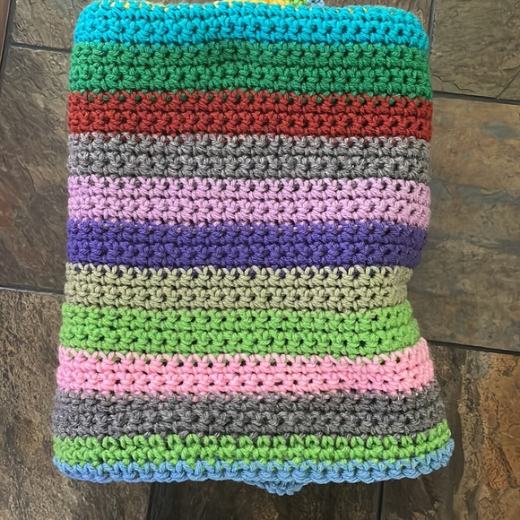 Blanket For One- Multi-Colors- Use for Favorite Chair-or Crib- New Crocheted - Picture 6 of 7